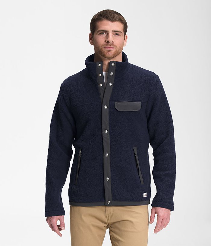 The North Face Softshell Jacket Cragmont Snap Front Jacket Navy - Mens - Thailand RPESB-2195
